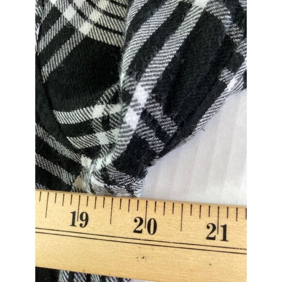 New Direction Black and White Plaid Button-Down Shirt Size L Grunge Western - Picture 8 of 11